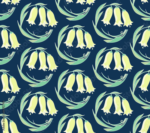 Fototapeta Naklejka Na Ścianę i Meble -  seamless pattern of flowers bells