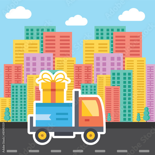 Delivery concept. Creative trendy vector illustration. © Jane Kelly