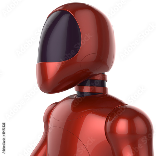 Cyborg futuristic artificial model robot sci-fi bot concept red