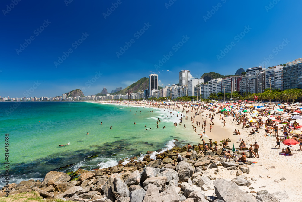 Copacabana and Leme beaches in Rio de Janeiro, Brazil