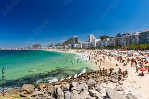 Copacabana and Leme beaches in Rio de Janeiro, Brazil