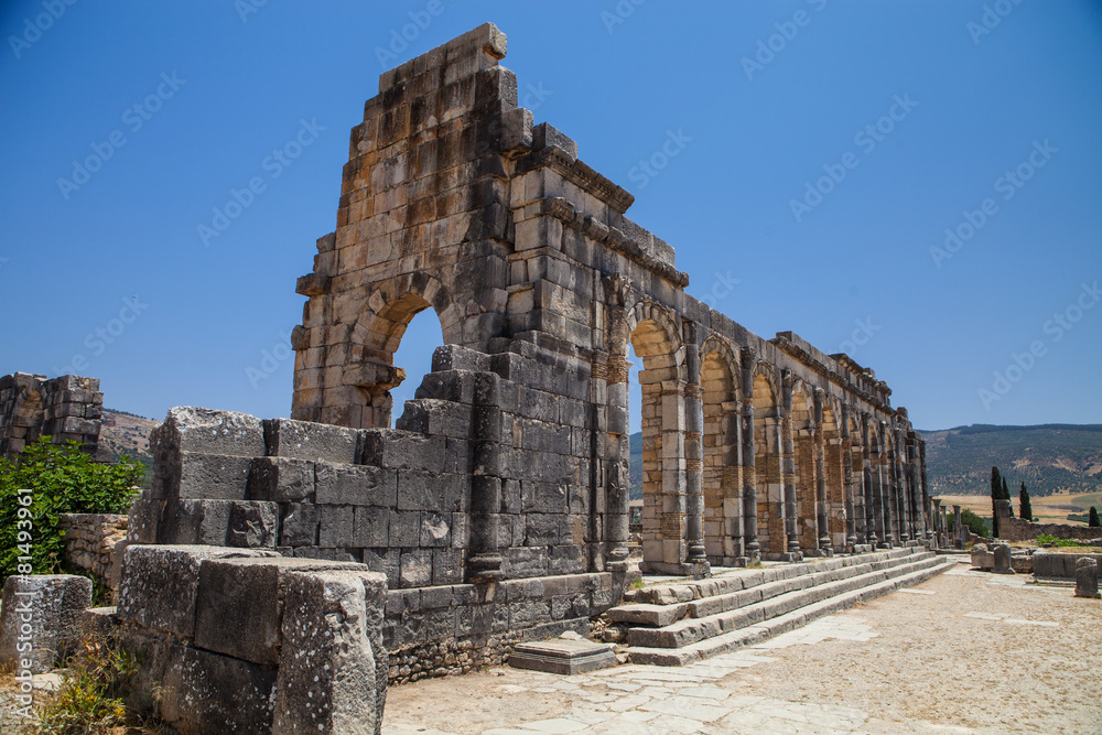 Volubilis is a Roman city in Morocco situated near Meknes