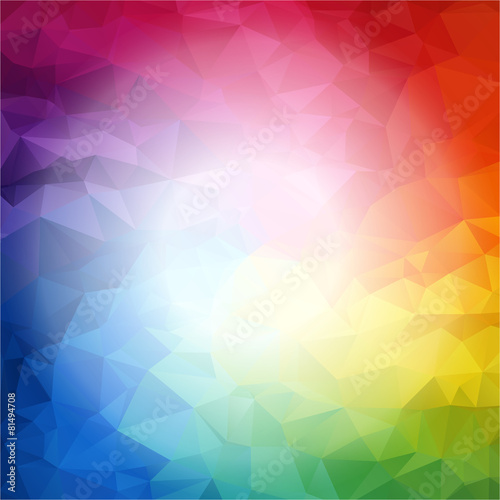 Square Colorful rainbow polygon background or vector frame