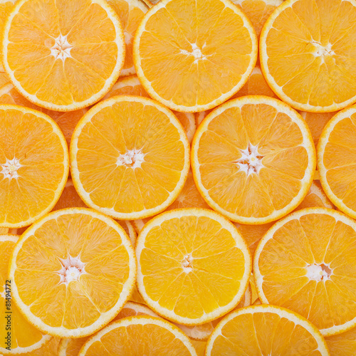 tropical fruit cut circles as background