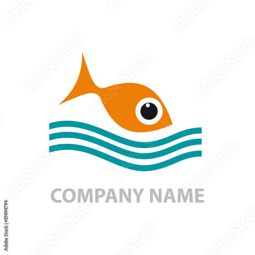 Vector sign abstract fish