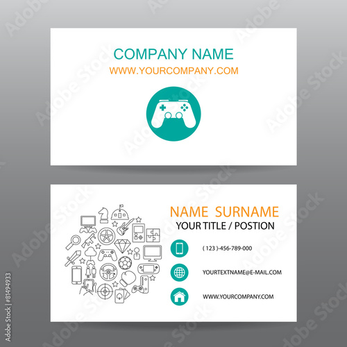 Business card vector background,gamer