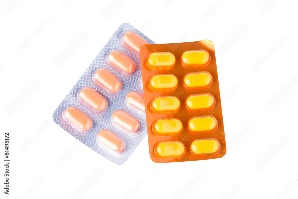 pills of medicine isolated on white background pills of medicine isolated on white background