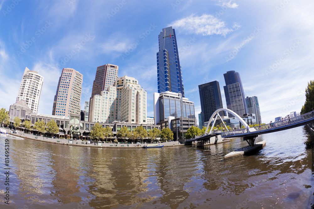 View of Southbank area in Melbourne CBD