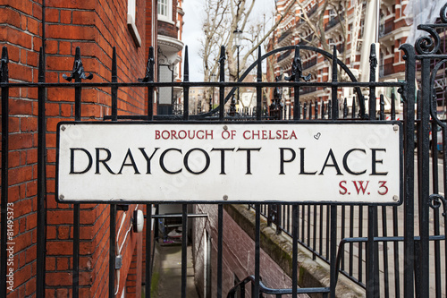 Draycott Place road sign in London, UK. photo