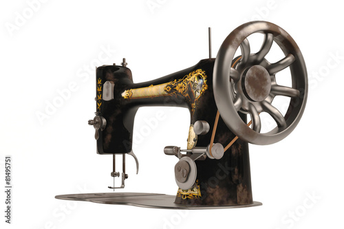 The old vintage sewing machine