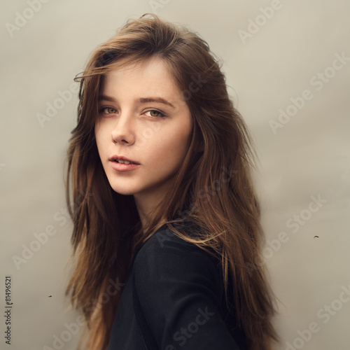 portrait of a beautiful blonde outdoors