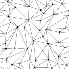 Fototapete Schwarz-weiße geometrische Muster Geometrisches Netzmuster Nahtlose Textur  © Timurock