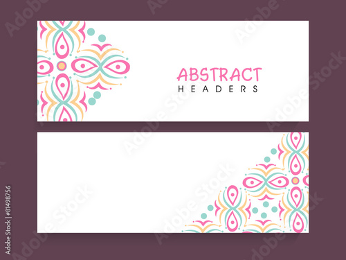 Floral website header or banner set.