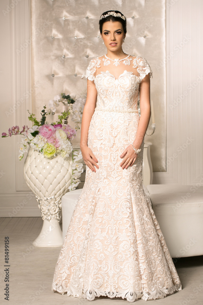 Young attractive bride in wedding dress Young attractive bride in wedding dress