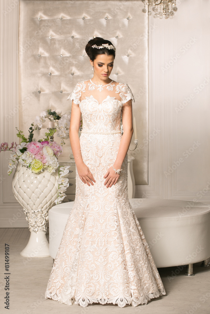 Young attractive bride in wedding dress Young attractive bride in wedding dress