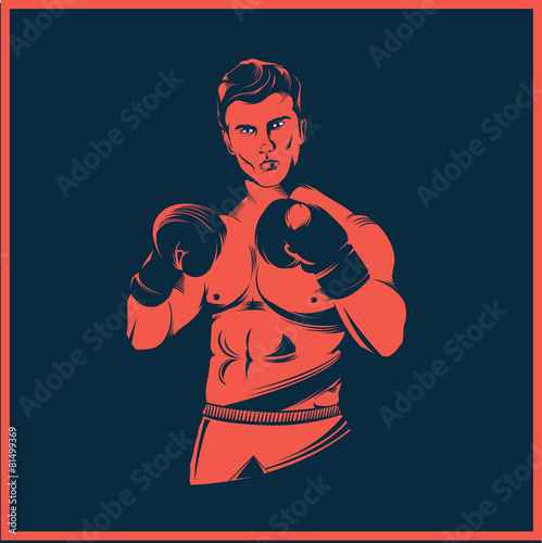 Vintage style boxer vector