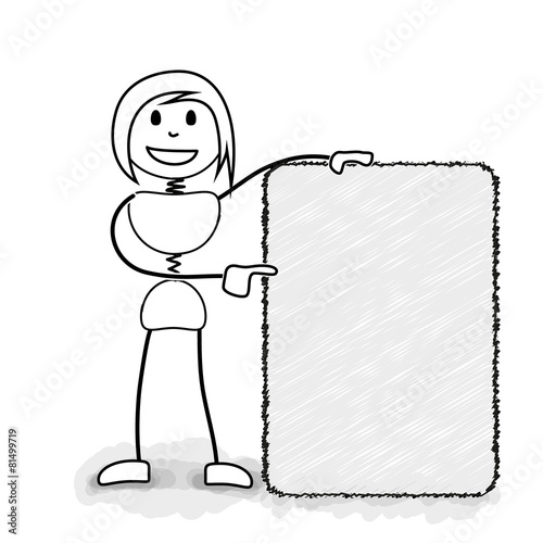 Stickman promote with blank board