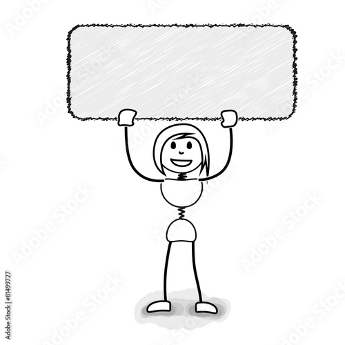 Stickman promote with blank board