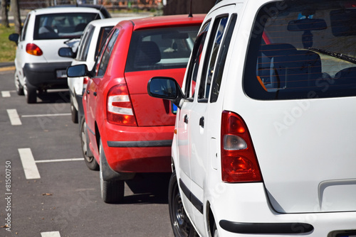 Cars in a row at the parking lot