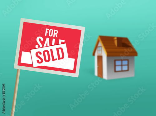For sale sign and house vector