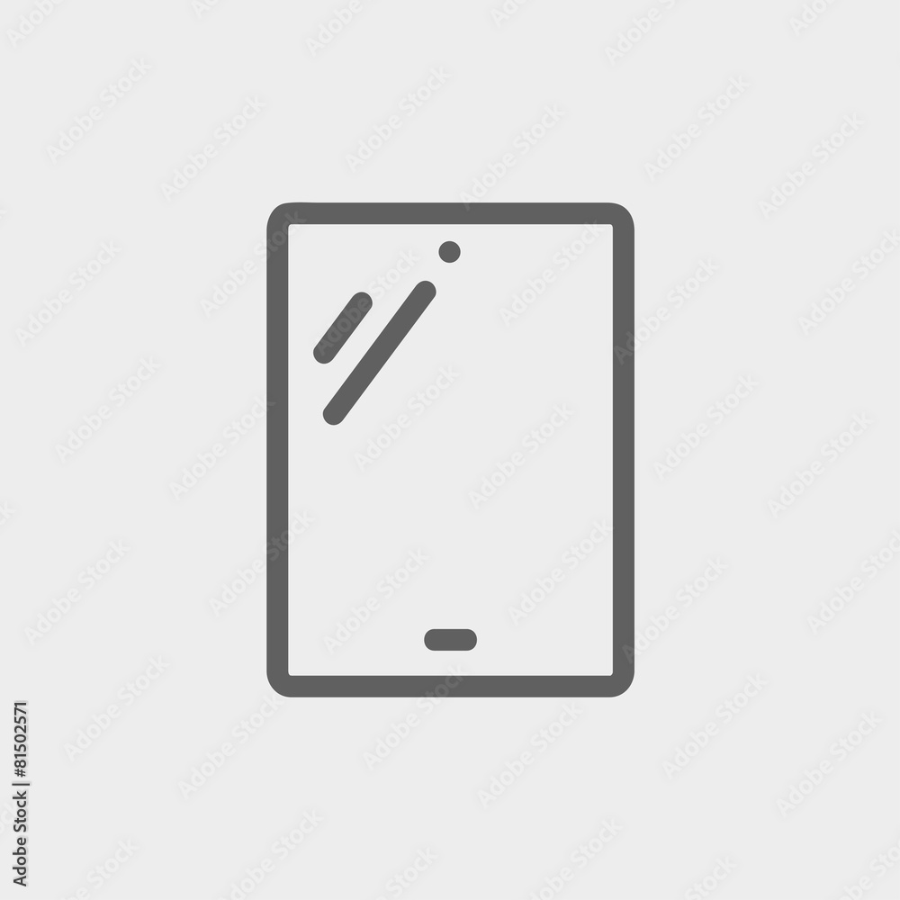 Touch screen tablet thin line icon