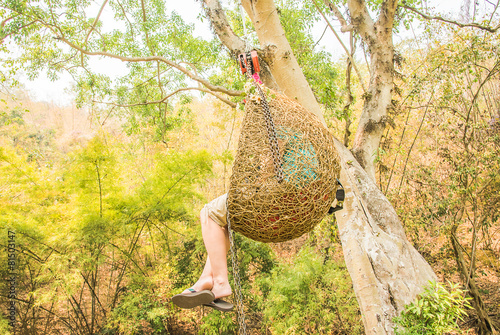 hanging rattan swing 