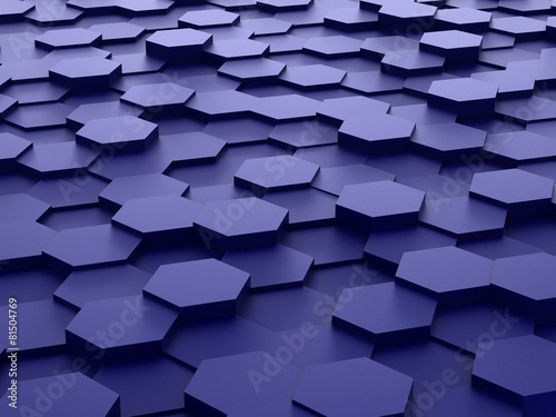 background of 3d blue hexagon blocks