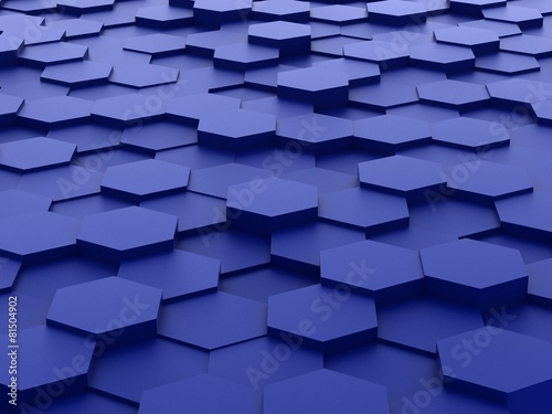 background of 3d blue hexagon blocks
