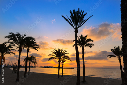 Majorca El Arenal sArenal beach sunset near Palma