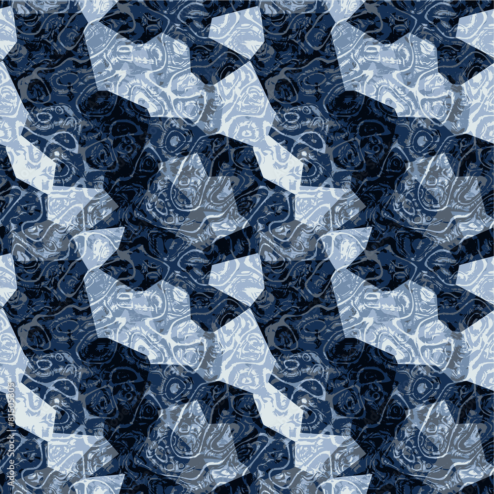 Obraz premium Abstract seamless dark blue marbled pattern