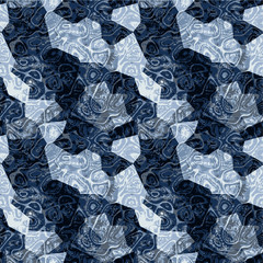 Abstract seamless dark blue marbled pattern