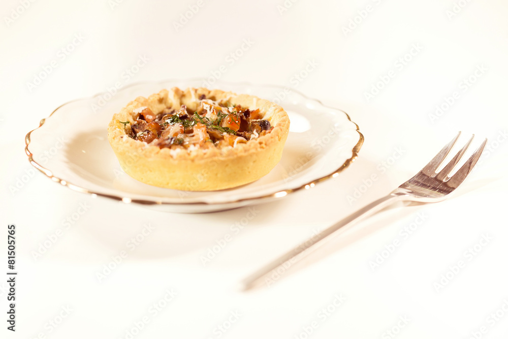 Salty tart on plate Salty tart on plate