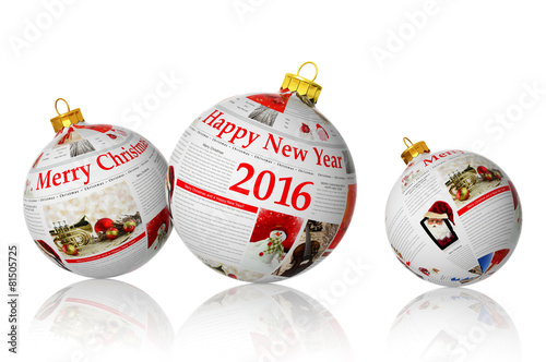 Christmas articles on newspaper balls