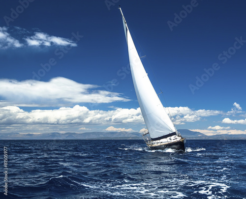 Sailing yacht race, picture with space for logos. © De Visu