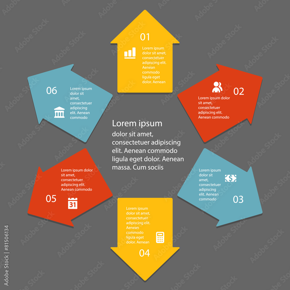 Infographics template with arrows Infographics template with arrows