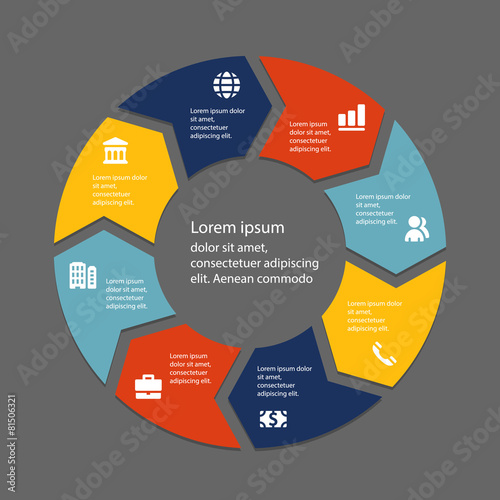Circular infographic template for cycling diagram, graph, presen