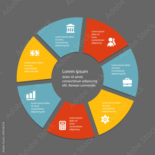 Circular infographic template for cycling diagram, graph, presen