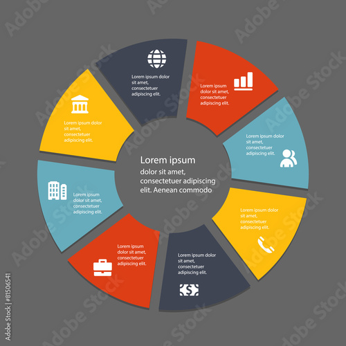 Circular infographic template for cycling diagram, graph, presen