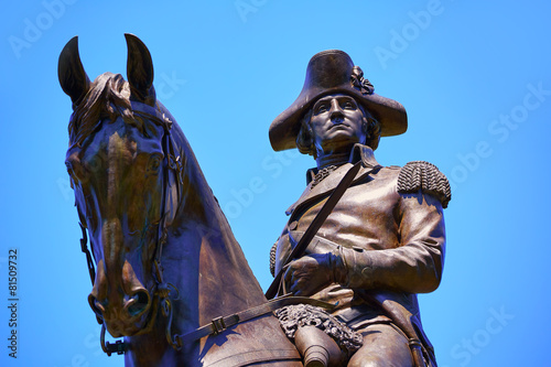 Photo Boston Common George Washington monument