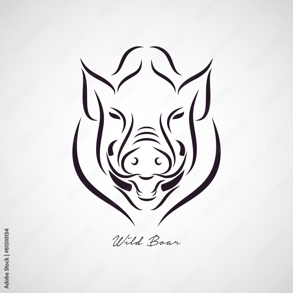 Fototapeta premium Wild boar logo vector
