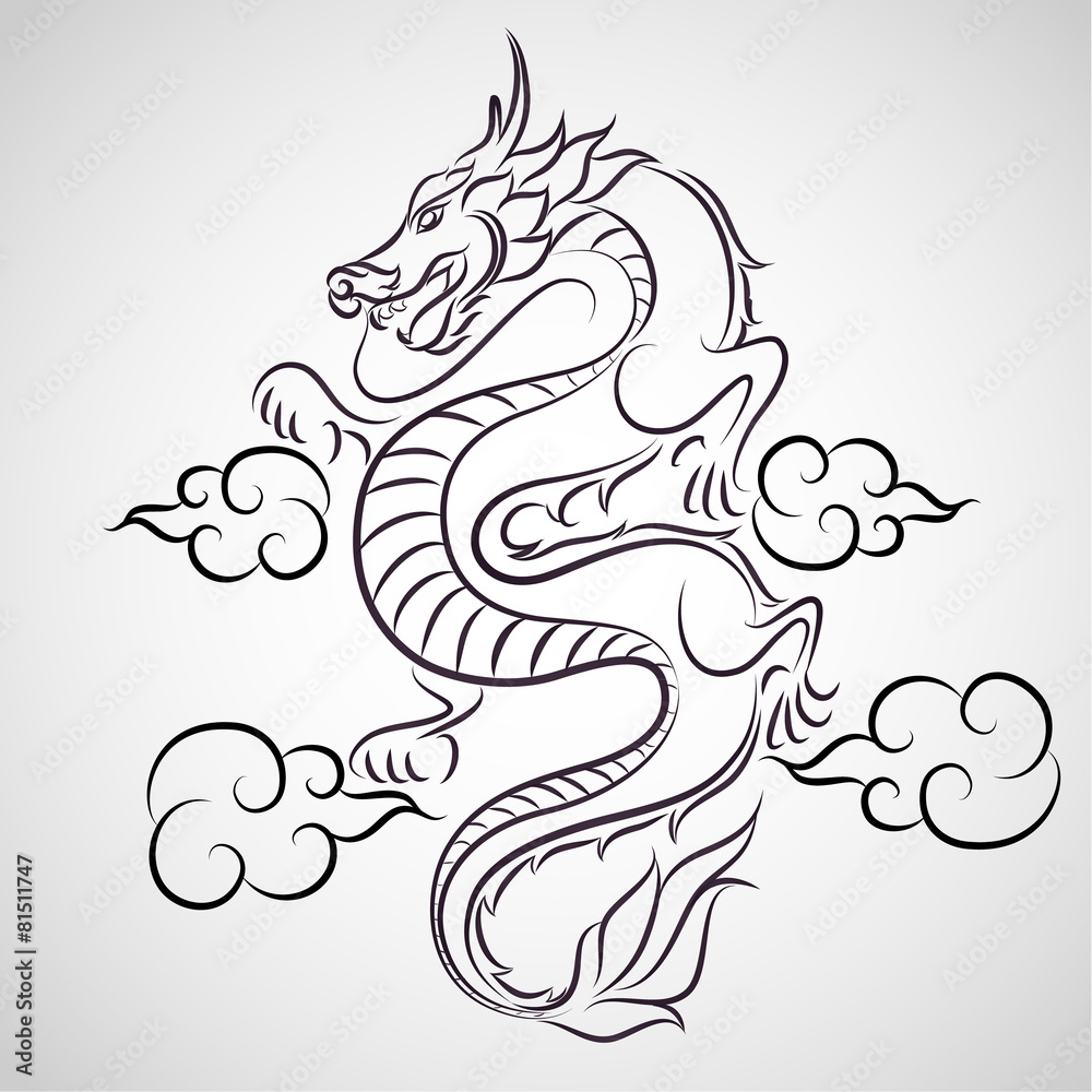 Dragon logo vector