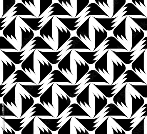 Black and white seamless pattern, abstract background.