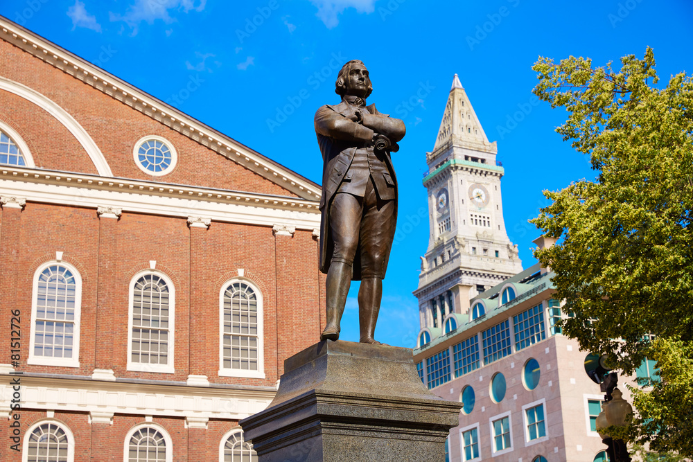 Boston Samuel Adams monument Faneuil Hall