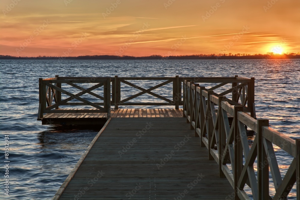 Sunset over lake