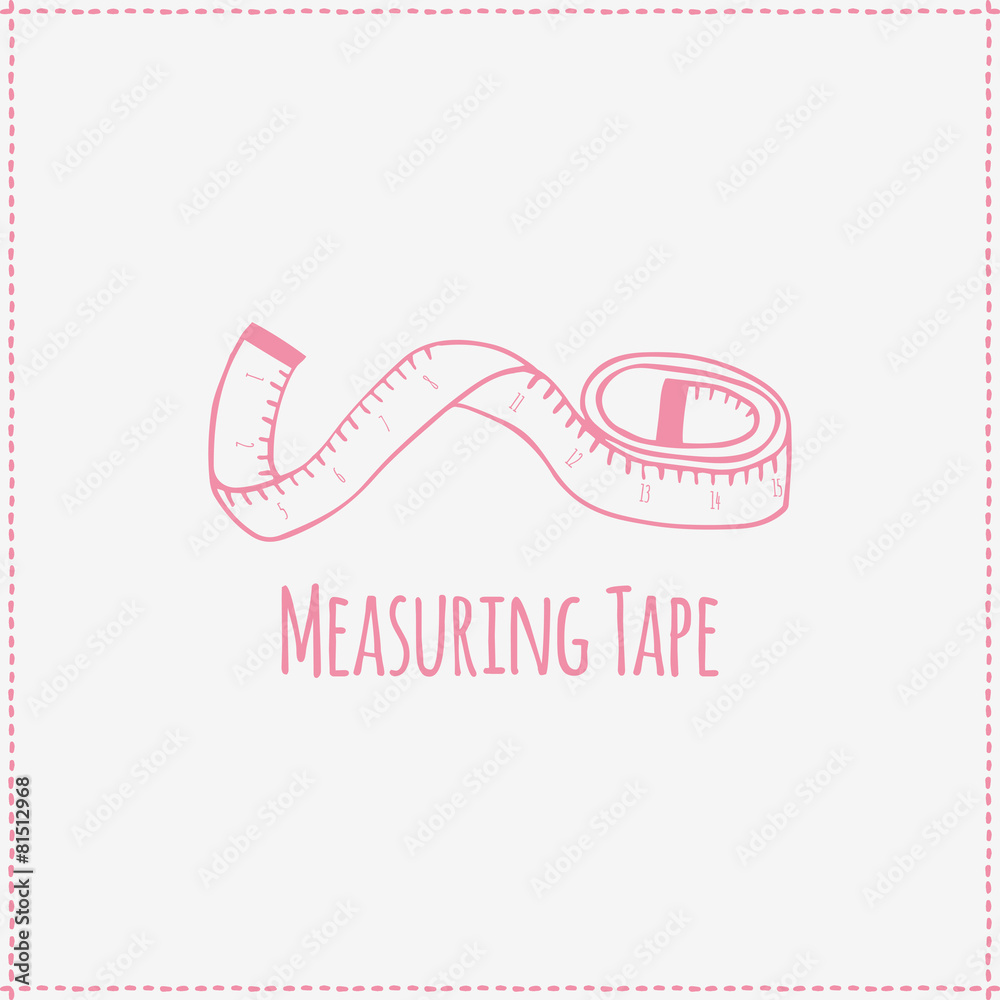 Vector illustration. Hand-drawn measuring tape