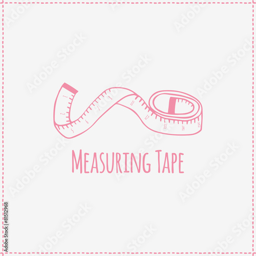 Obraz na płótnie Vector illustration. Hand-drawn measuring tape w salonie