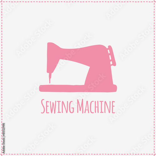 Vector illustration. Hand-drawn sewing machine