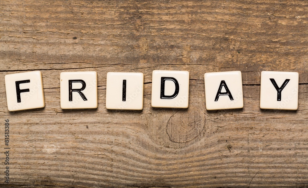 Way. Friday direction sign on sky background Way. Friday direction sign on sky background