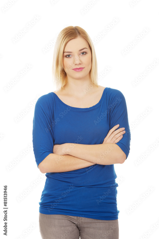 Casual woman smiling. Casual woman smiling.