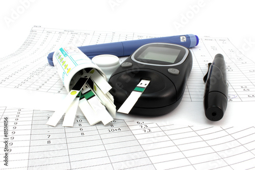 Glucometer test strips and insulin